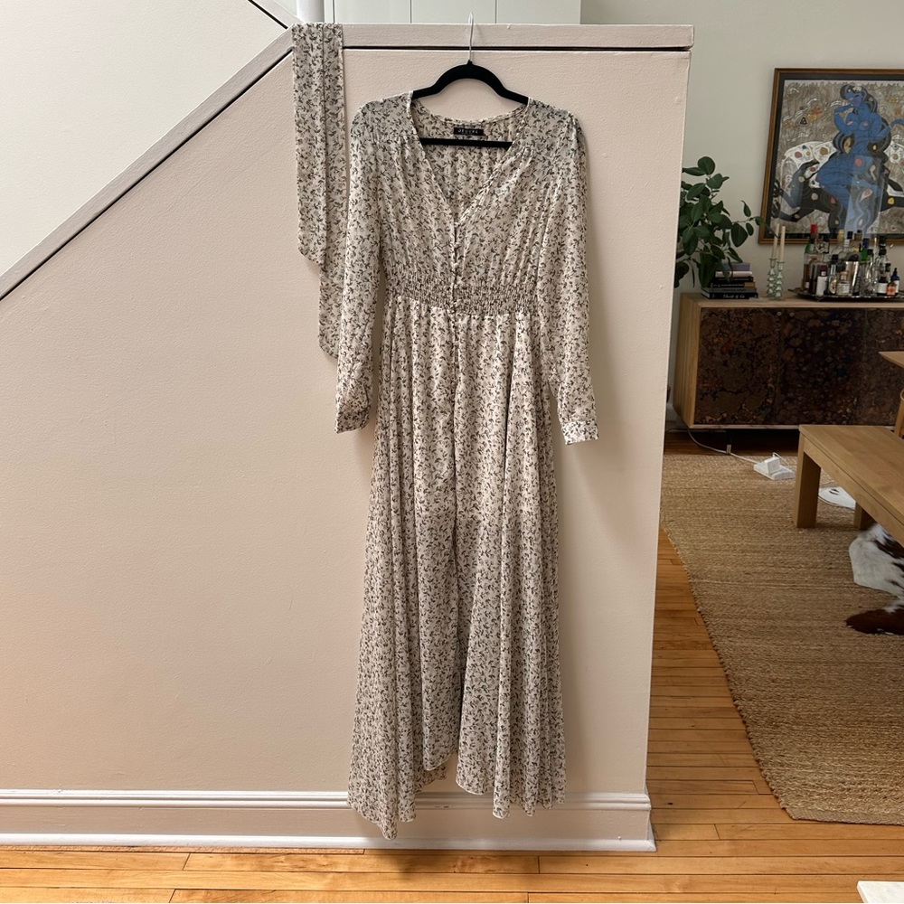 Long sleeve floral maxi dress size M
